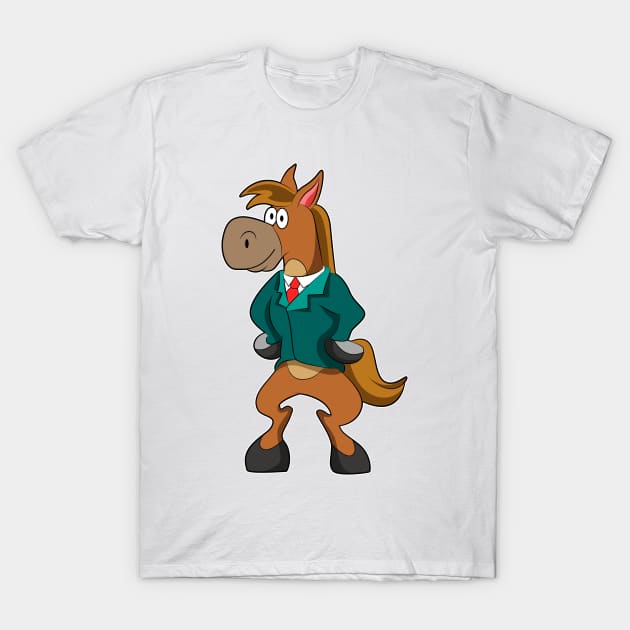 Horse in Suit T-Shirt by Markus Schnabel